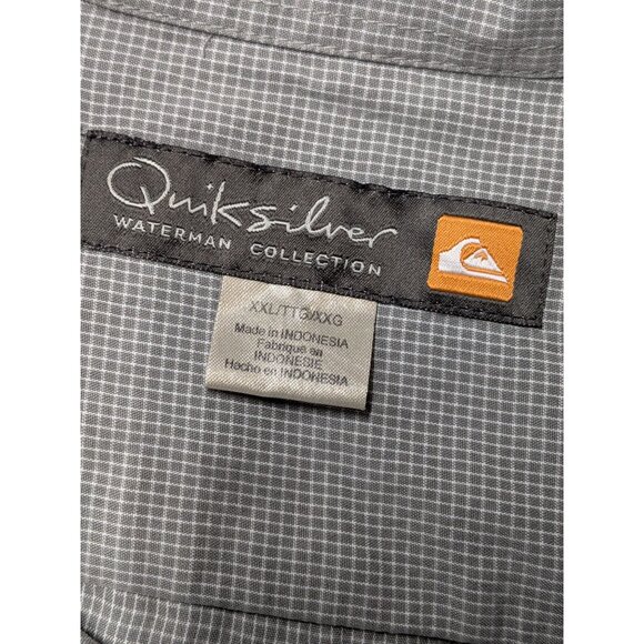 Quiksilver Waterman Button Up Shirt Men 2XL Check Outdoor Coastal Surfer Casual - Picture 8 of 11
